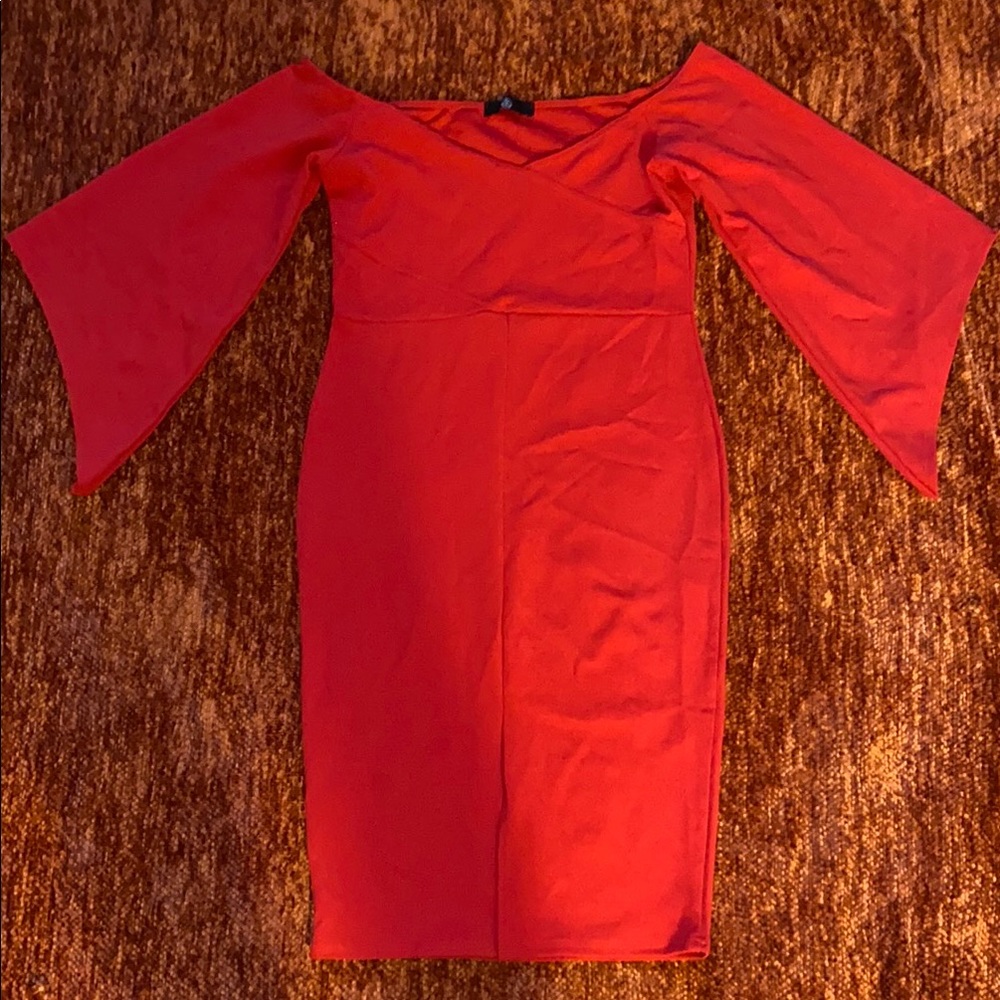 Elegant Red Off-Shoulder Dress